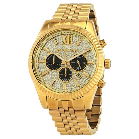 michael kors mens gold watch with diamonds|michael kors lexington men's watch.